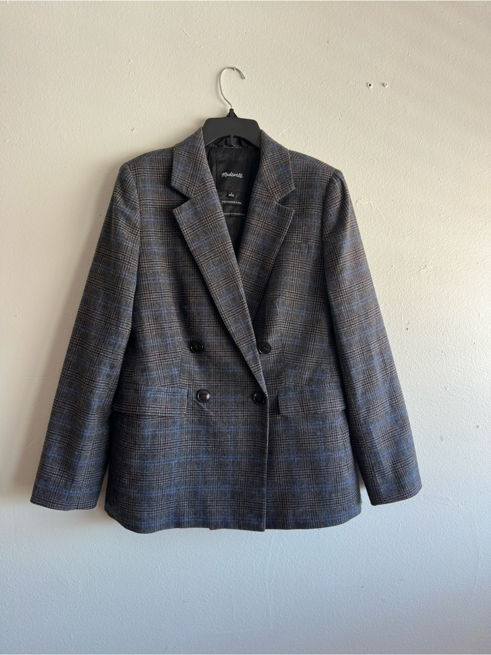 Madewell The Rosedale Double Breasted Plaid Blazer Size 4